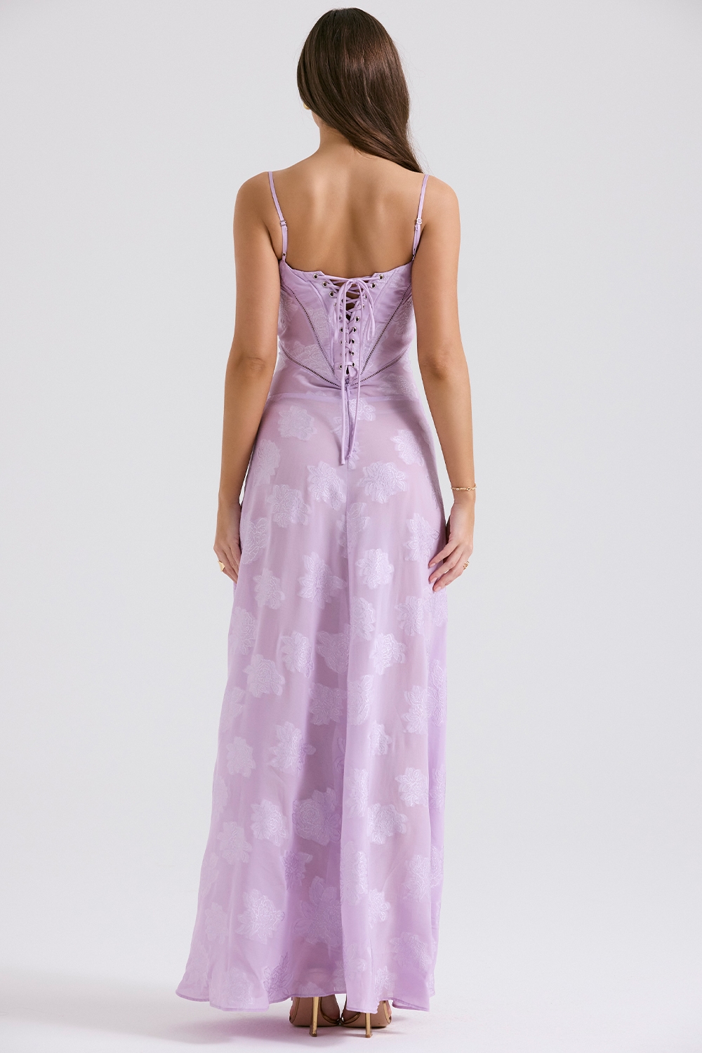 Seren  Orchid Floral Lace Back Maxi Dress — image 9