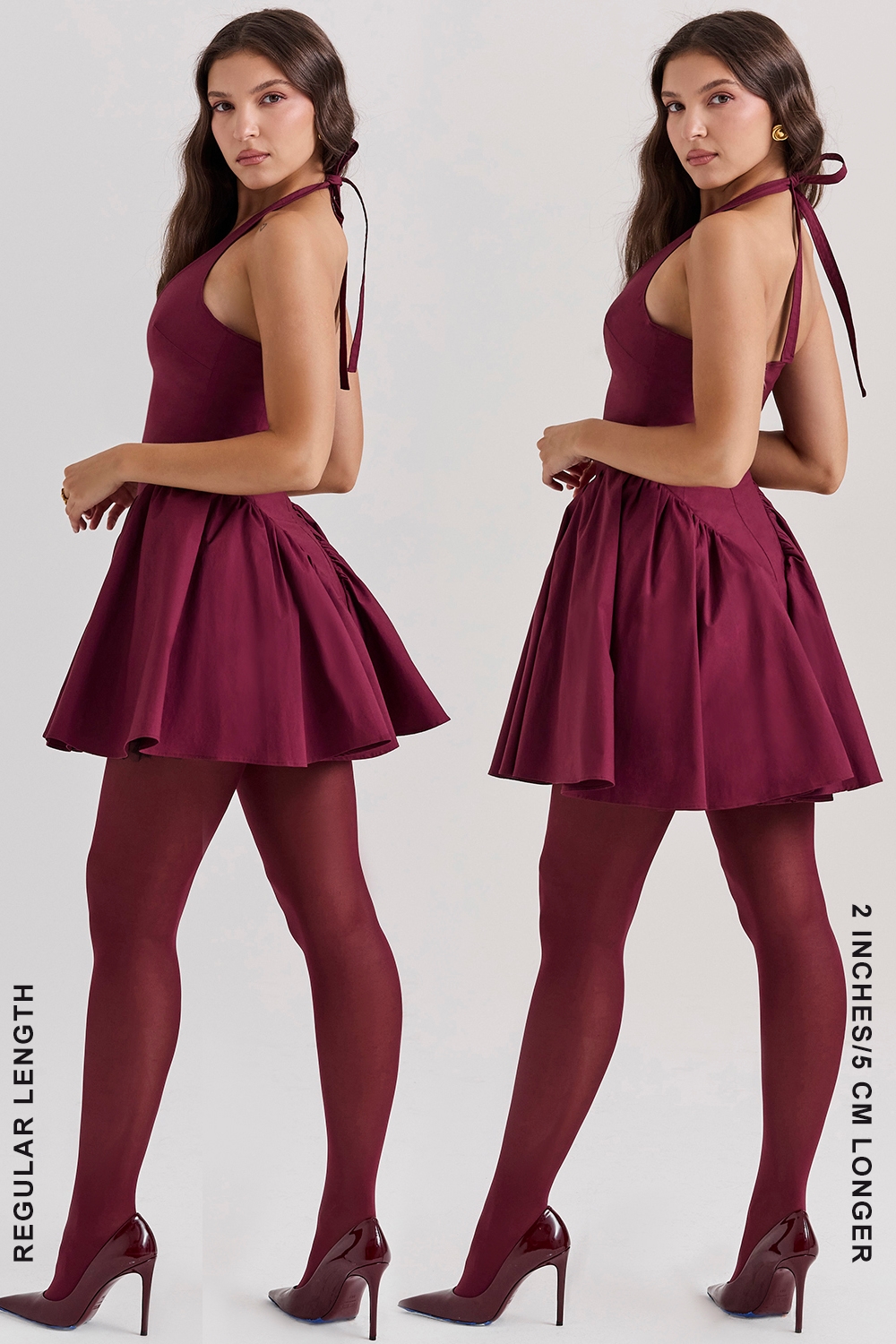 Valentia  Wine Halter Mini Dress — image 12