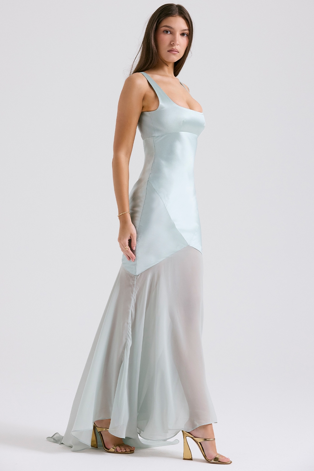 Vittoria  Pistachio Chiffon Floor Length Gown — image 7