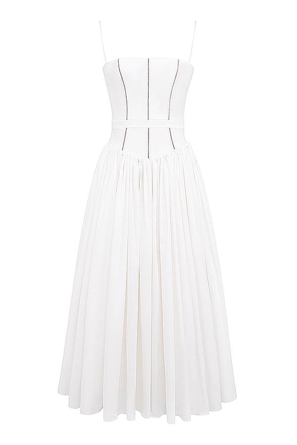 Ysabella  White Cotton Maxi Sundress — image 12