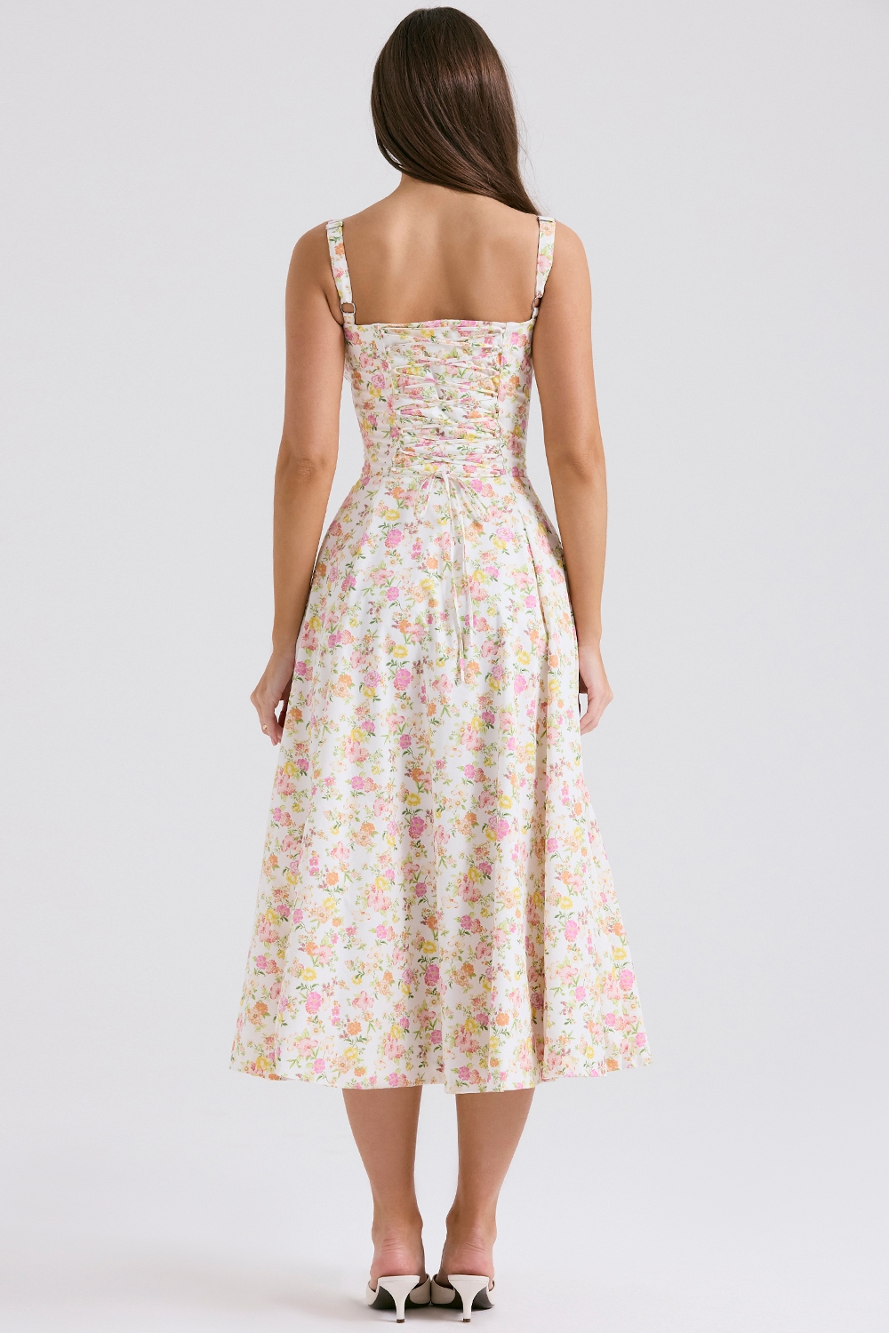 Carmen  Ivory Meadow Print Cotton Bustier Sundress — image 8