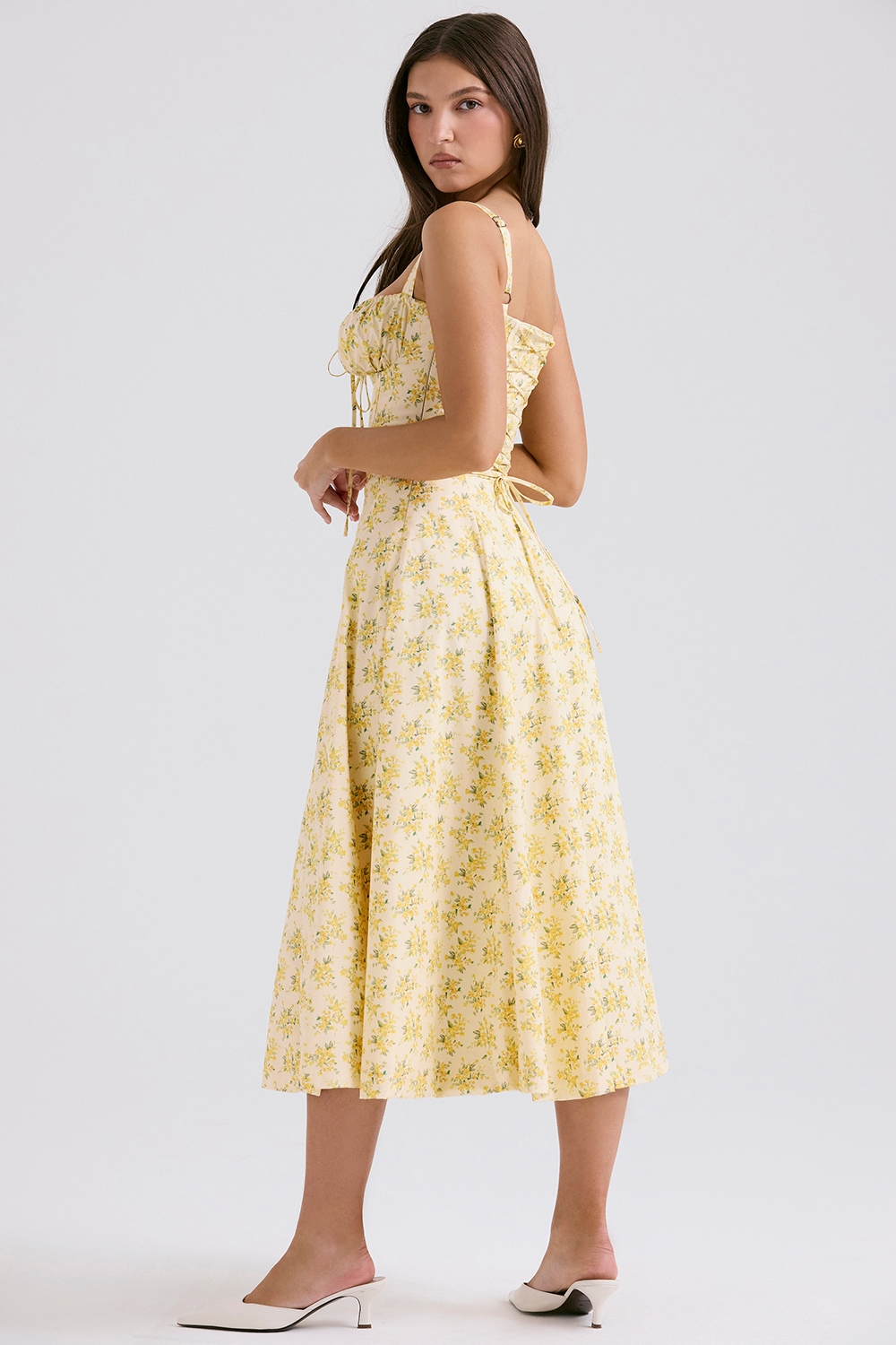 Carmen  Buttercup Vintage Floral Print Cotton Bustier Sundress — image 6