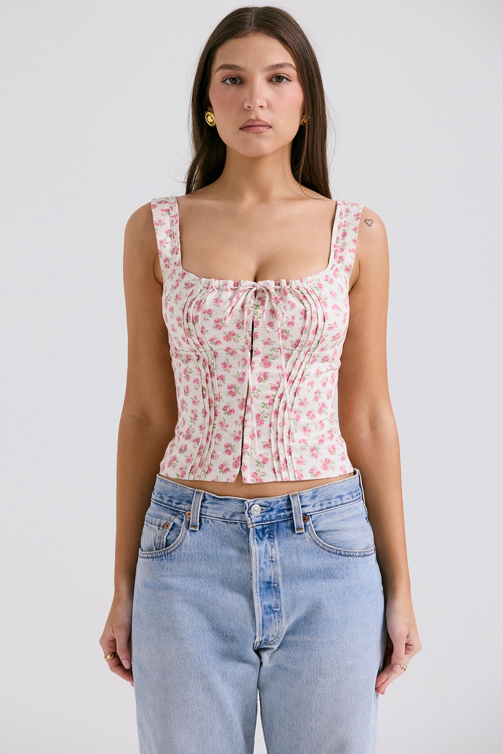 Chicca  White Rosebud Print Top — image 3
