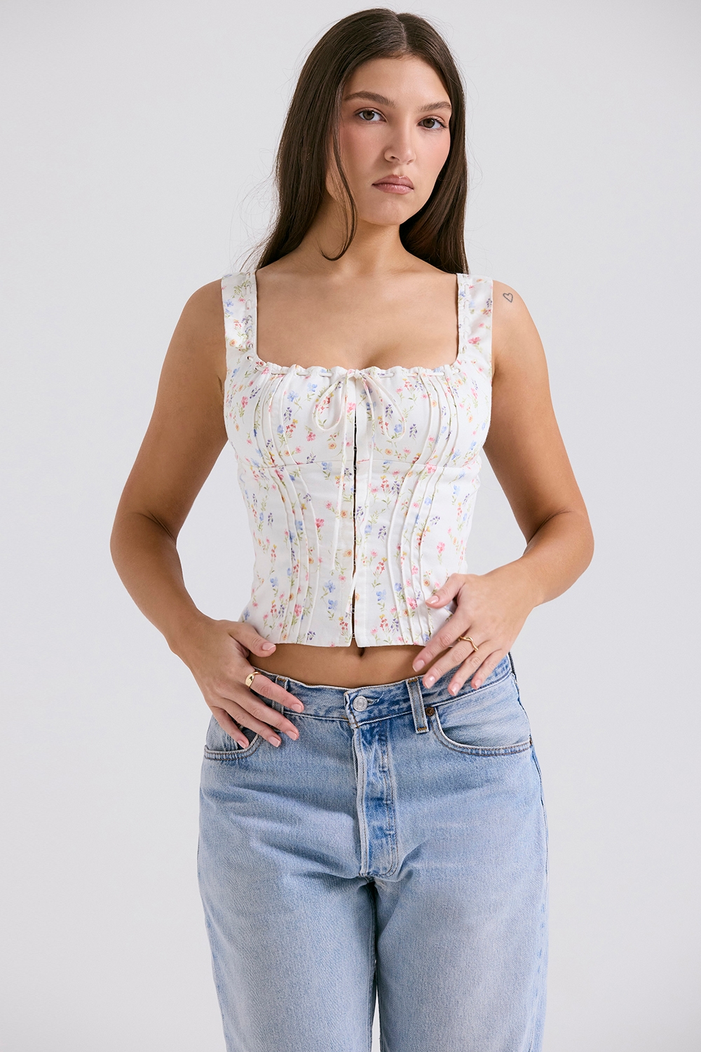 Chicca  White Posy Print Top — image 5