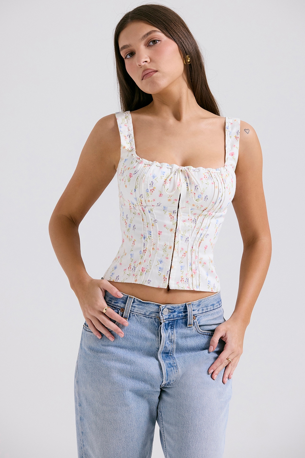 Chicca  White Posy Print Top — image 6