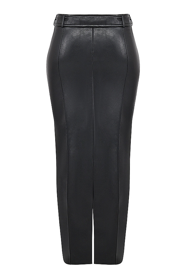 Mistress Rocks Black Vegan Leather Maxi Skirt - SALE — image 13