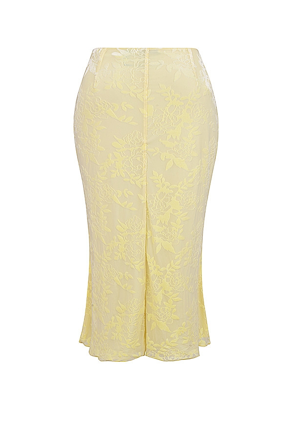 Mistress Rocks Lemon Devore Frill Midi Skirt - SALE — image 10