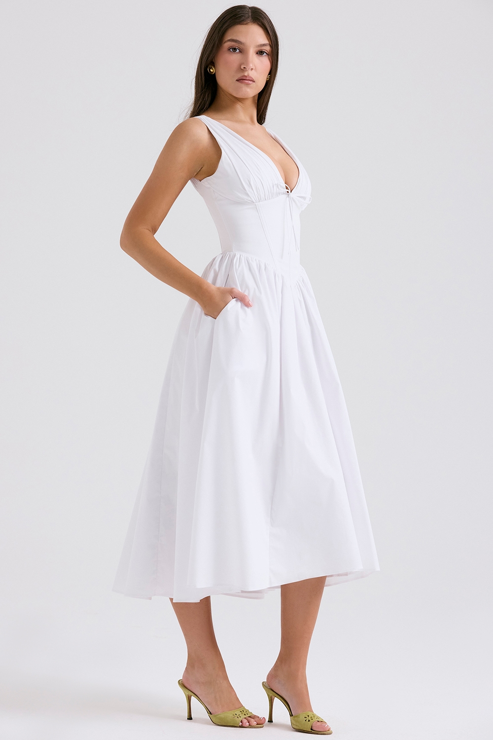 Emmelina  White Cotton Corset Sundress — image 6