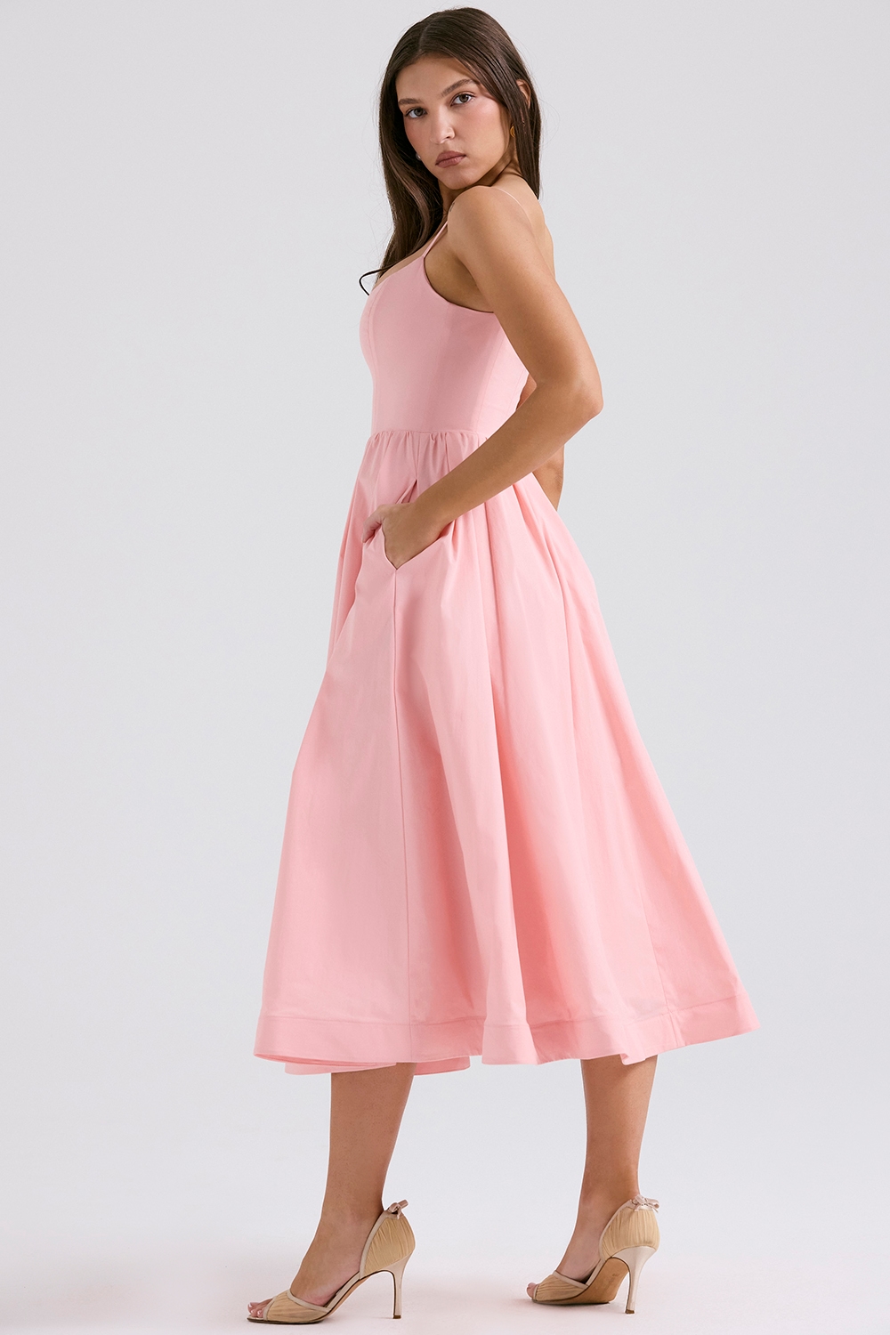 Lolita  Rose Pink Cotton Corset Sundress — image 8