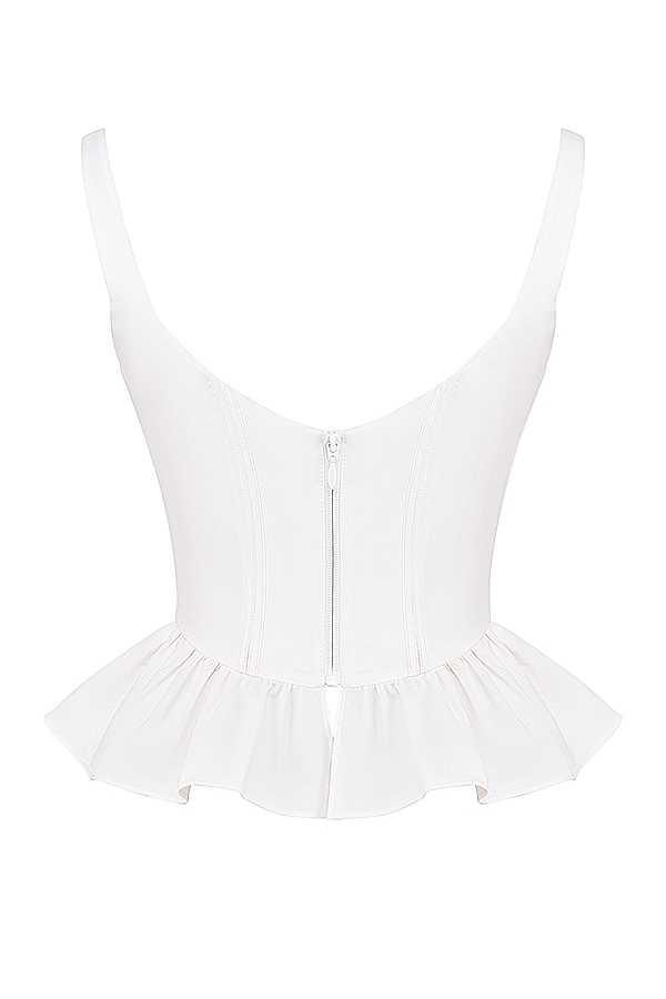 Gigou  White Peplum Cotton Corset — image 18