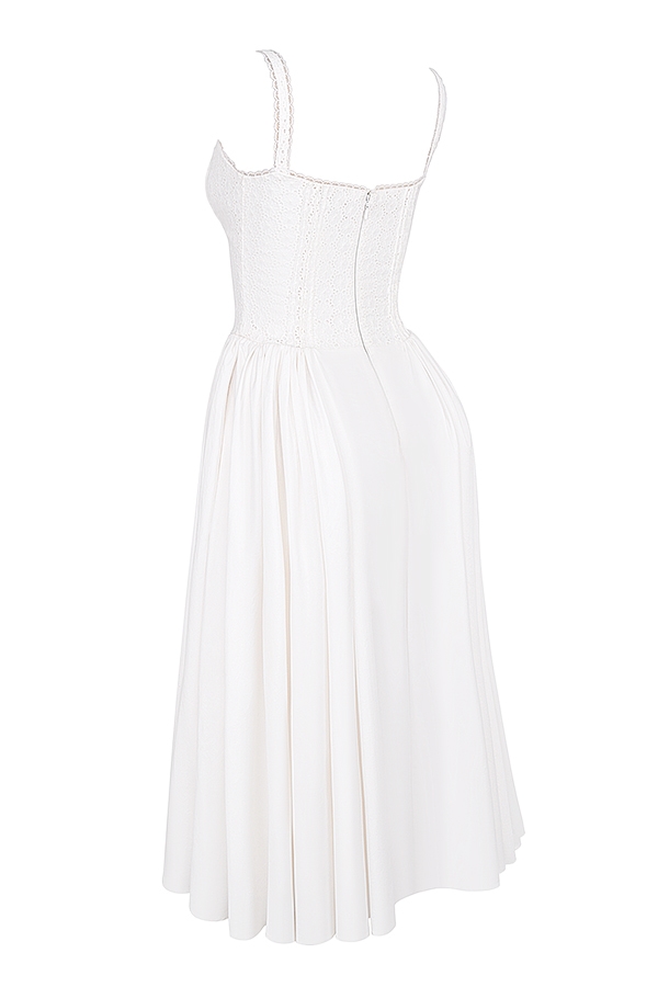 Milia  White Broderie Anglais & Cotton Midi Dress — image 16