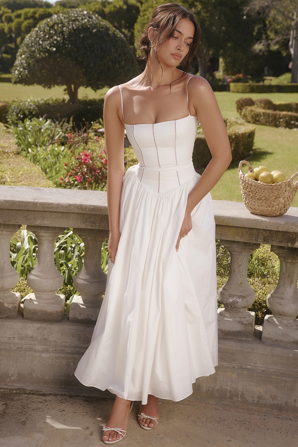 Ysabella  White Cotton Maxi Sundress — image 9