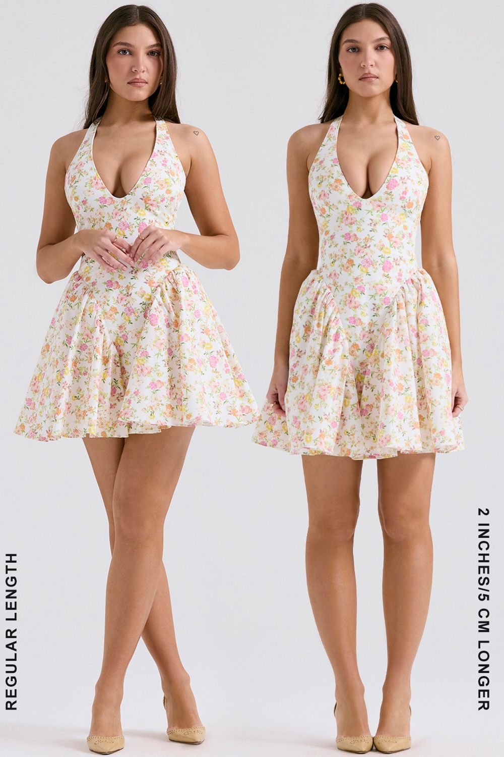 Valentia  Ivory Meadow Print Cotton Halter Mini Dress — image 12