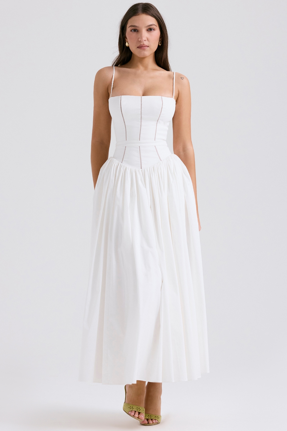 Ysabella  White Cotton Maxi Sundress — image 2