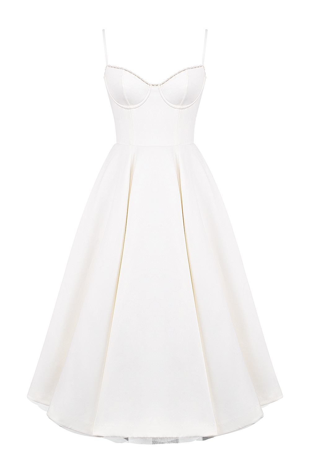 Mademoiselle  White Tulle Midi Dress — image 15