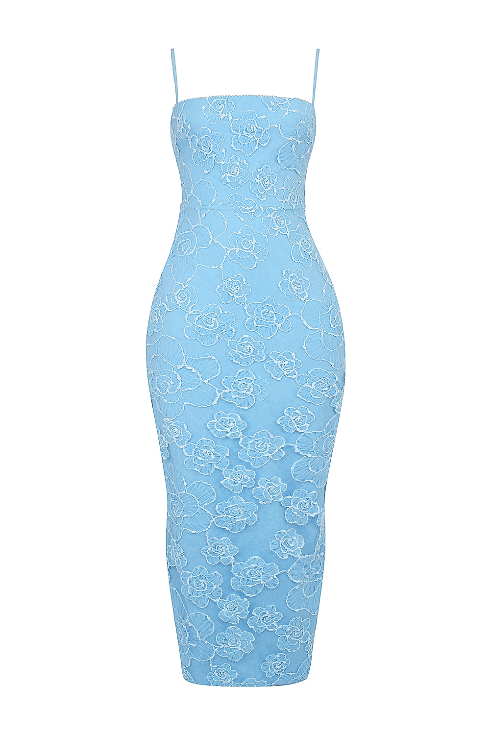 Eva  Tuscan Blue Embroidered Floral Maxi Dress — image 13