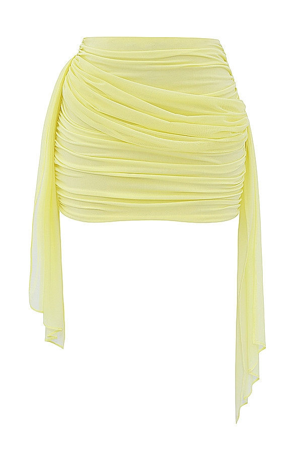 Mistress Rocks Lemon Gathered Draped Mini Skirt - SALE — image 11