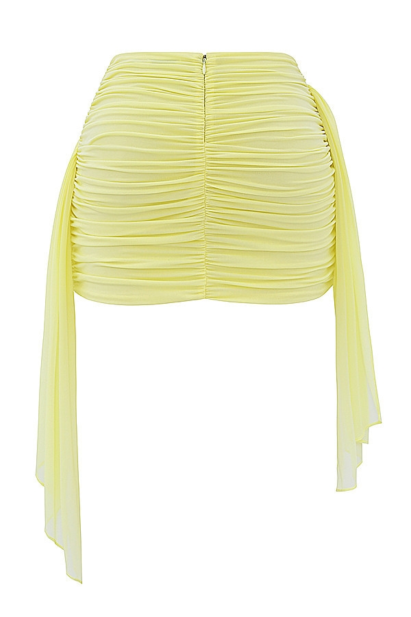 Mistress Rocks Lemon Gathered Draped Mini Skirt - SALE — image 13