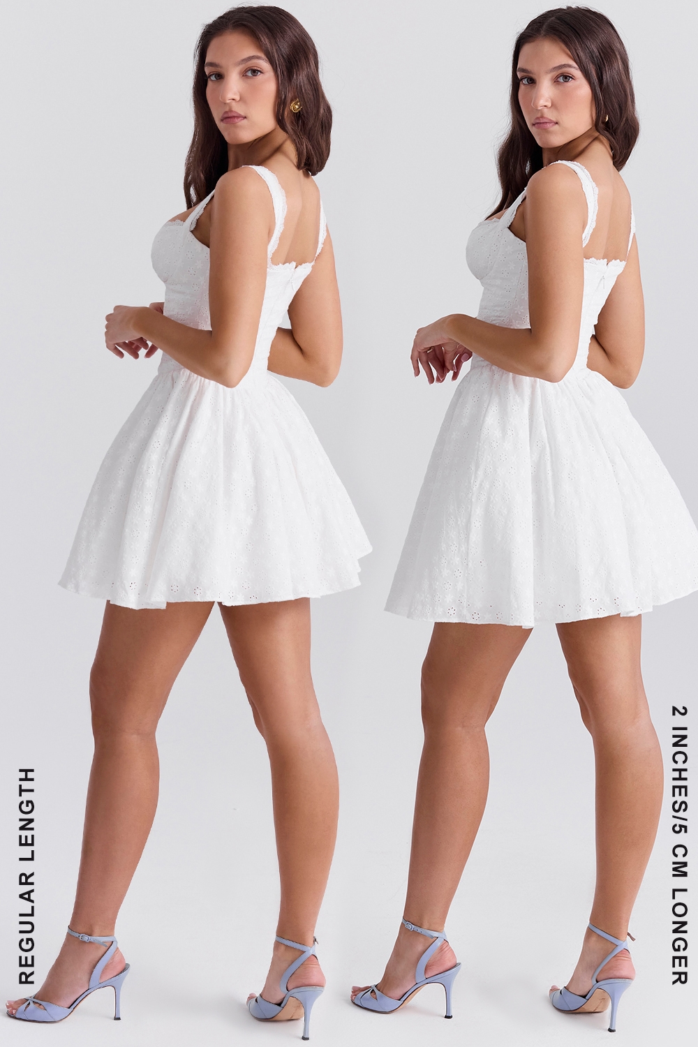 Brigitte  White Cotton Broderie Anglais Corset Mini Dress — image 20