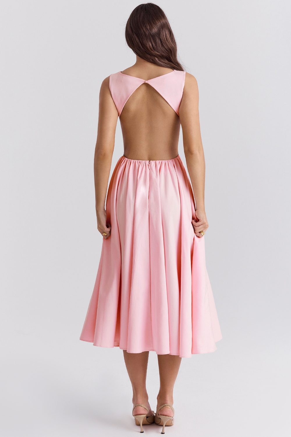 Cindy  Ballerina Pink Twill Midi Sundress — image 11