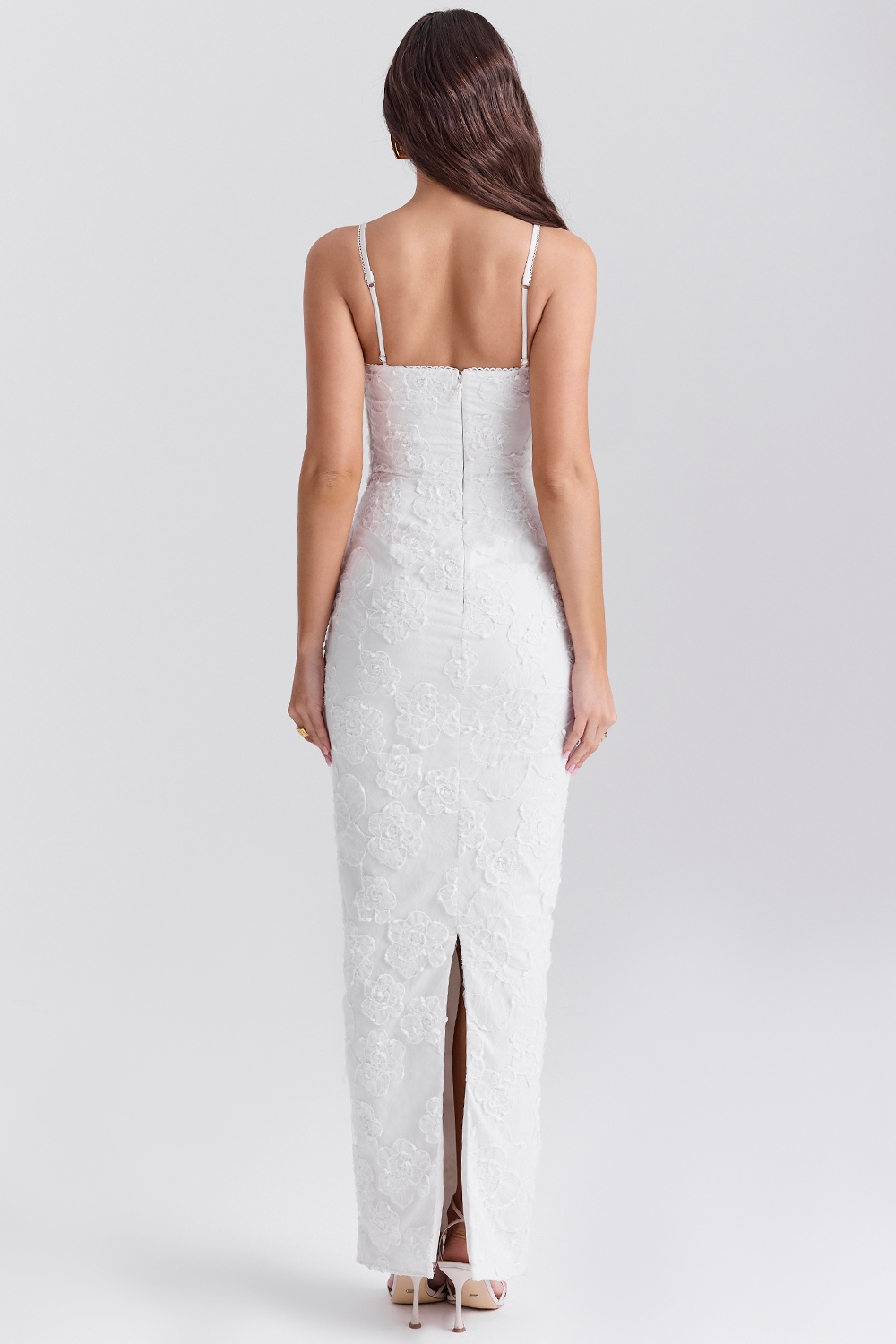 Eva  White Floral Lace Maxi Dress — image 8