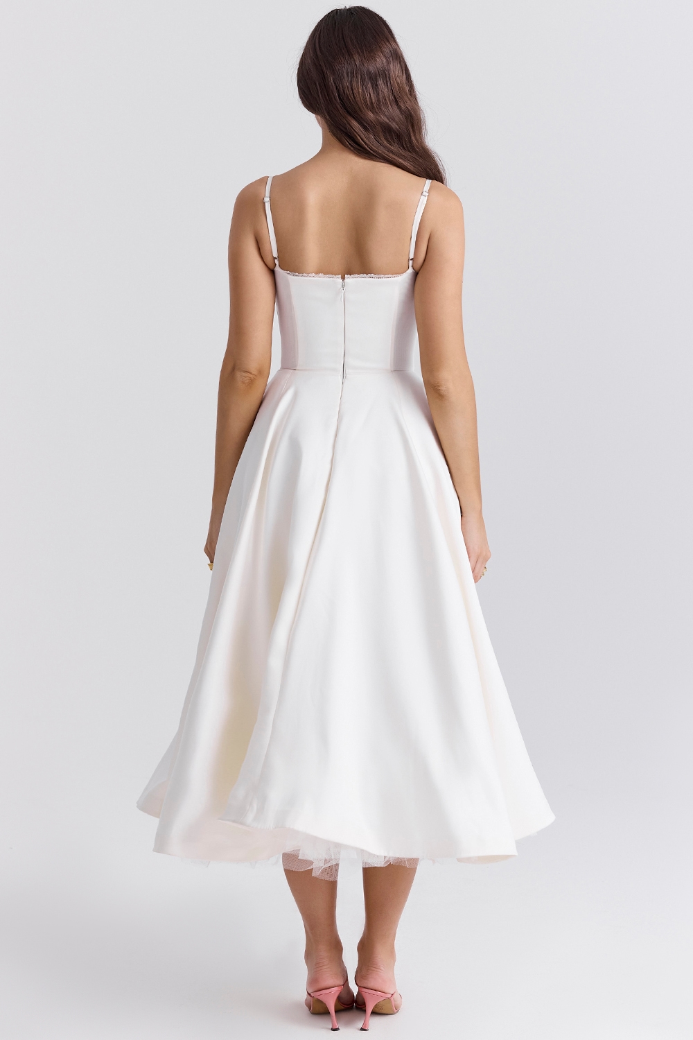 Mademoiselle  White Tulle Midi Dress — image 8