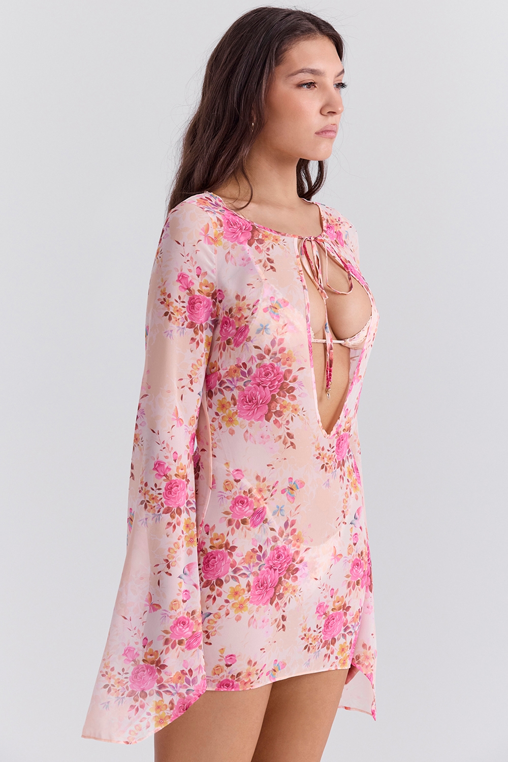 Oceana  Floral Print Beach Cover Up — image 3