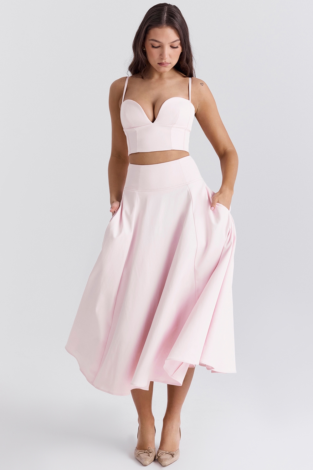 Rita  Ballerina Pink A-Line Midi Skirt — image 5