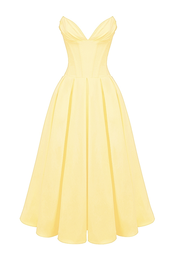 Lady  Sunshine Strapless Tulle Midi Dress — image 12