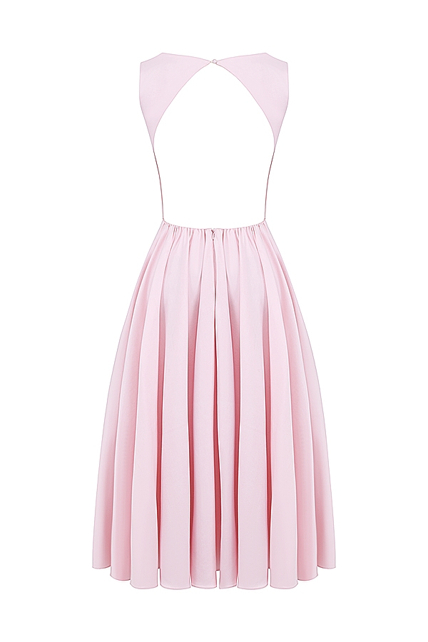 Cindy  Ballerina Pink Twill Midi Sundress — image 17