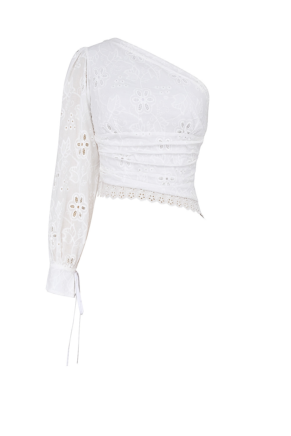 Mistress Rocks White Broderie Cotton Asymmetric Top - SALE — image 11