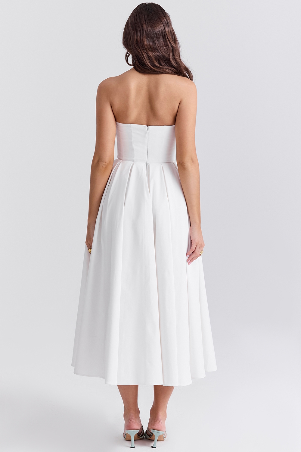 Audrey  White Strapless Midi Sundress — image 8