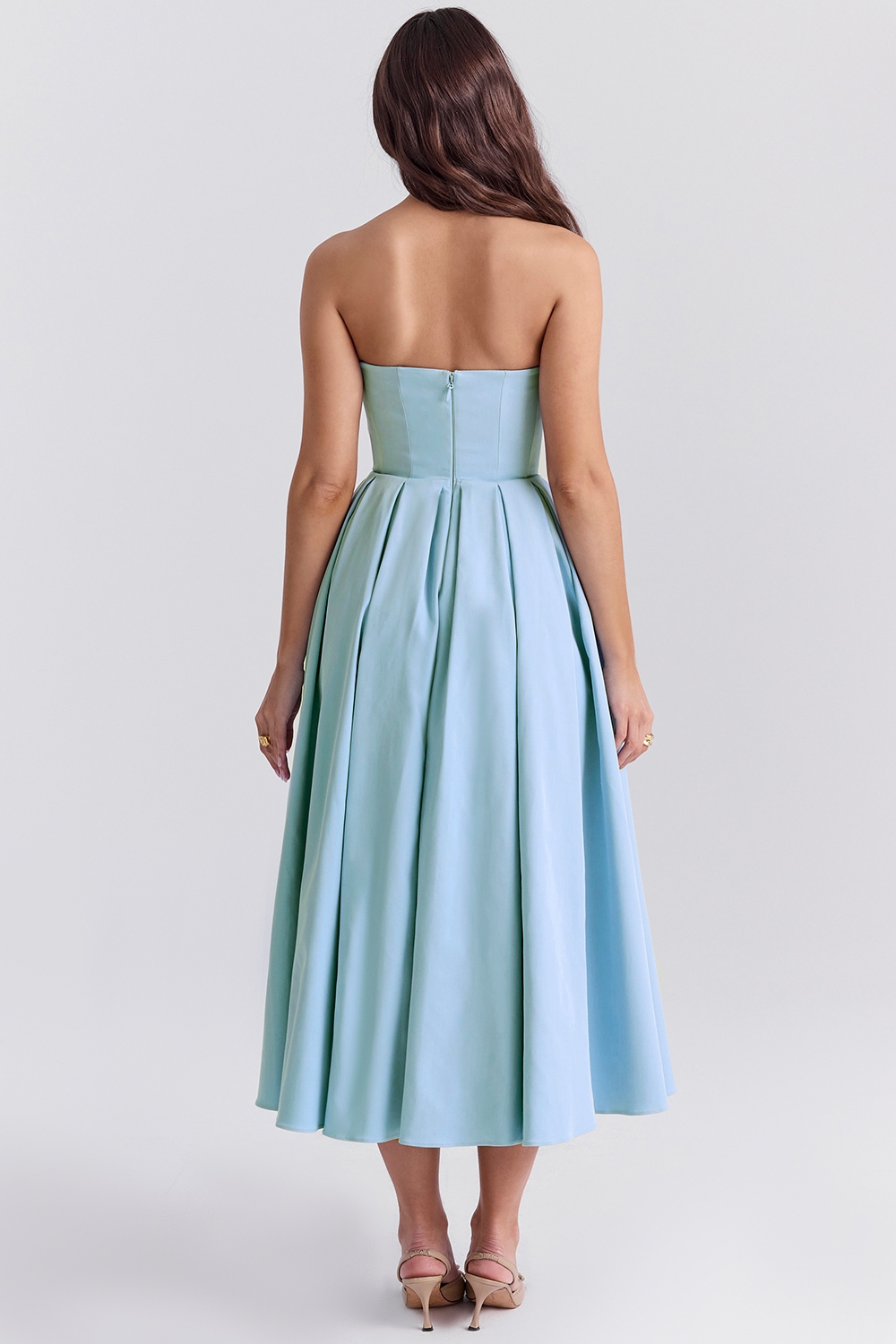 Audrey  Tuscan Blue Strapless Midi Sundress — image 7