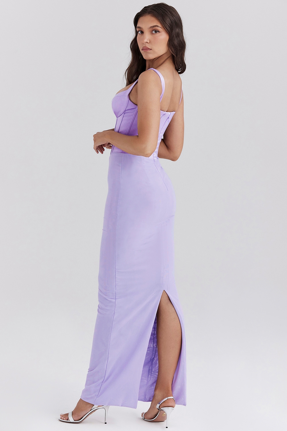 Breeze  Orchid Satin Corset Maxi Dress — image 6