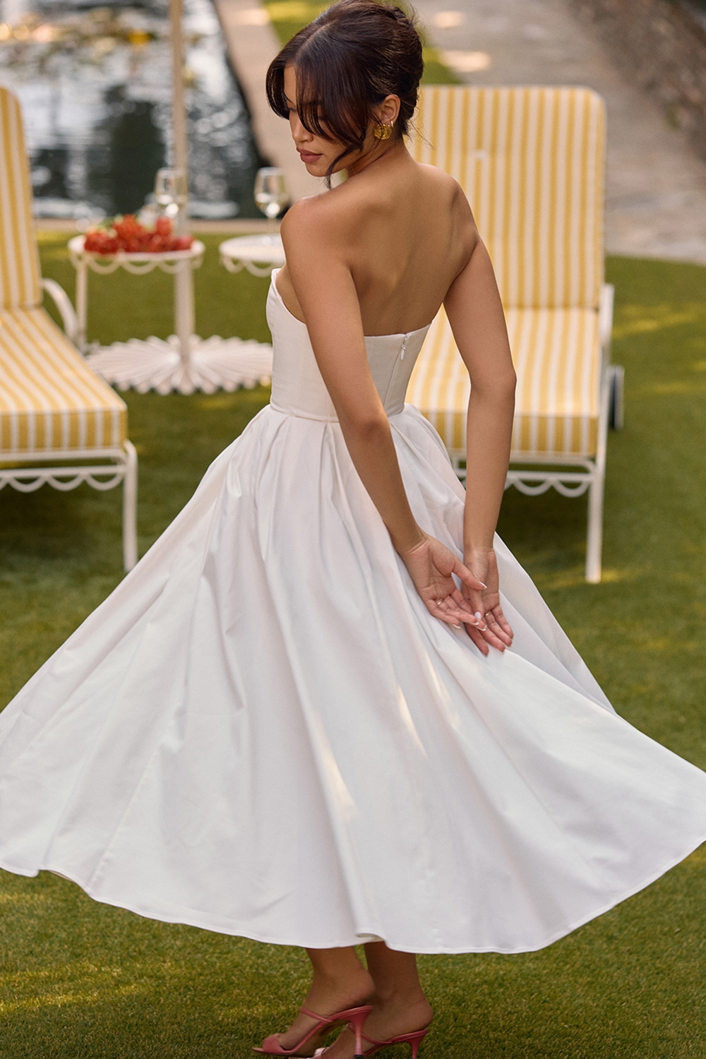 Audrey  White Strapless Midi Sundress — image 13