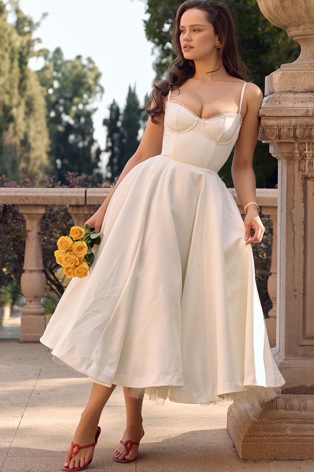 Mademoiselle  White Tulle Midi Dress — image 9