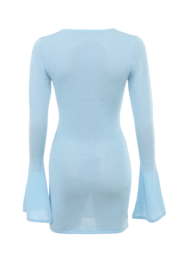Noya  Ocean Blue Knit Mini Dress — image 12
