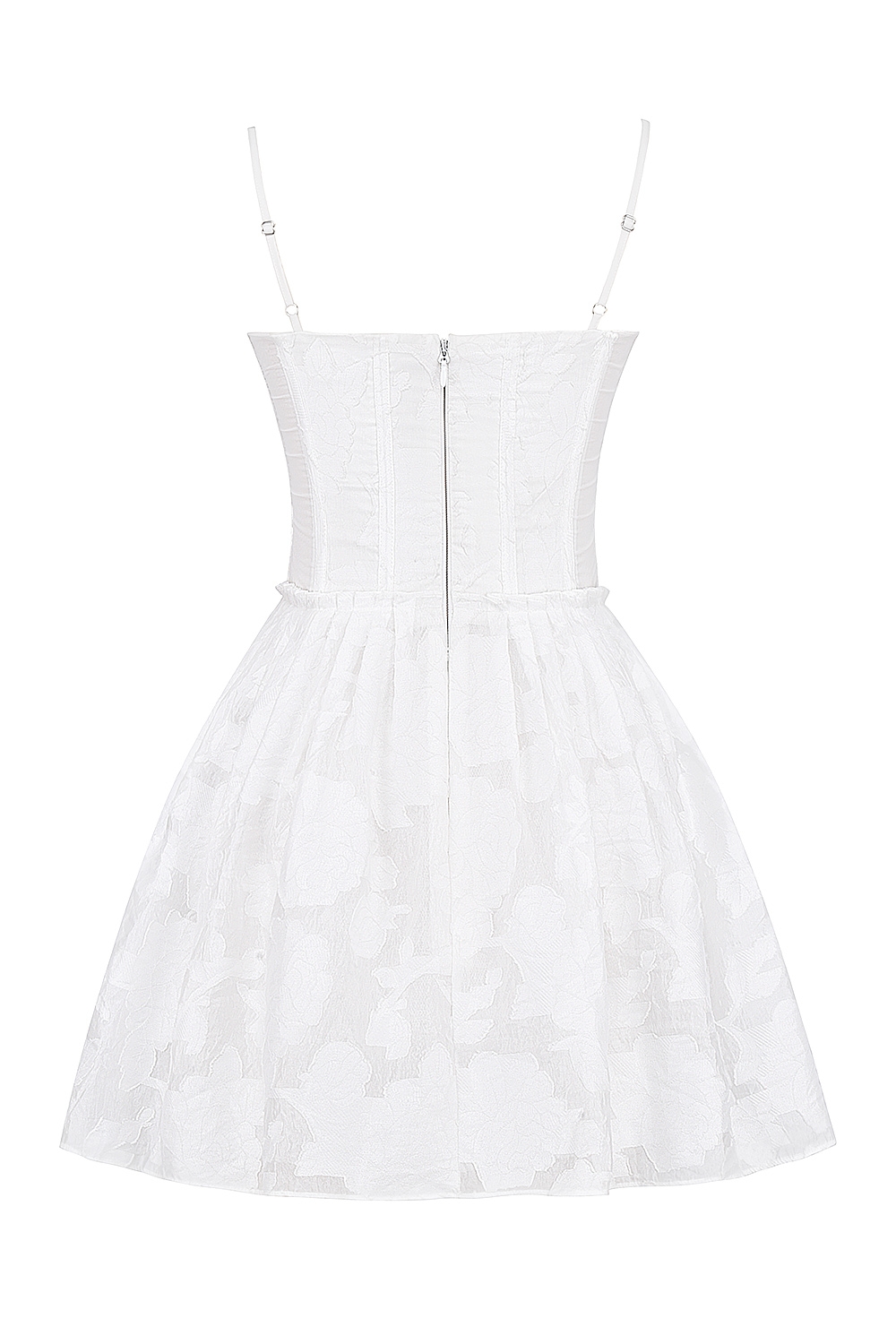 Nerissa  White Jacquard Corset Mini Dress — image 12