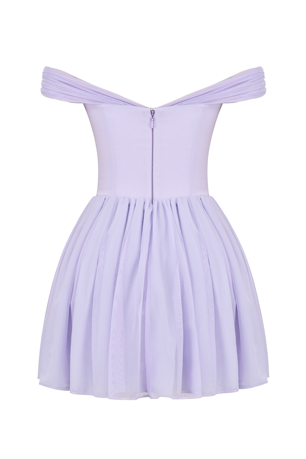 Soleil  Orchid Off Shoulder Mini Dress — image 12