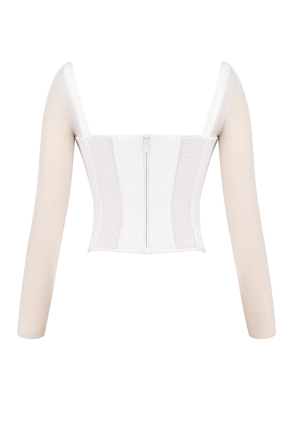 Araminta  White Long Sleeve Mesh Corset — image 10