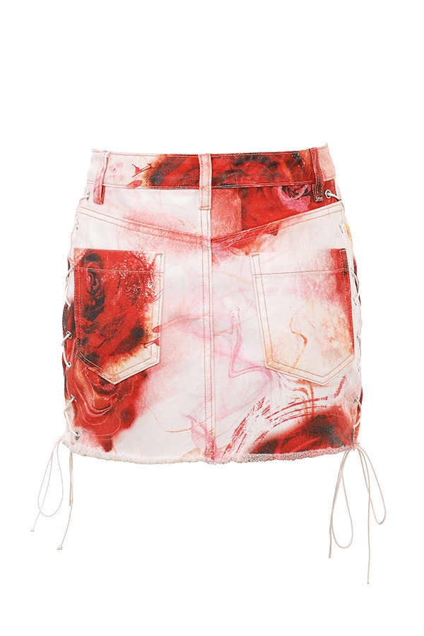 Mistress Rocks Rose Print Denim Mini Skirt - SALE — image 13