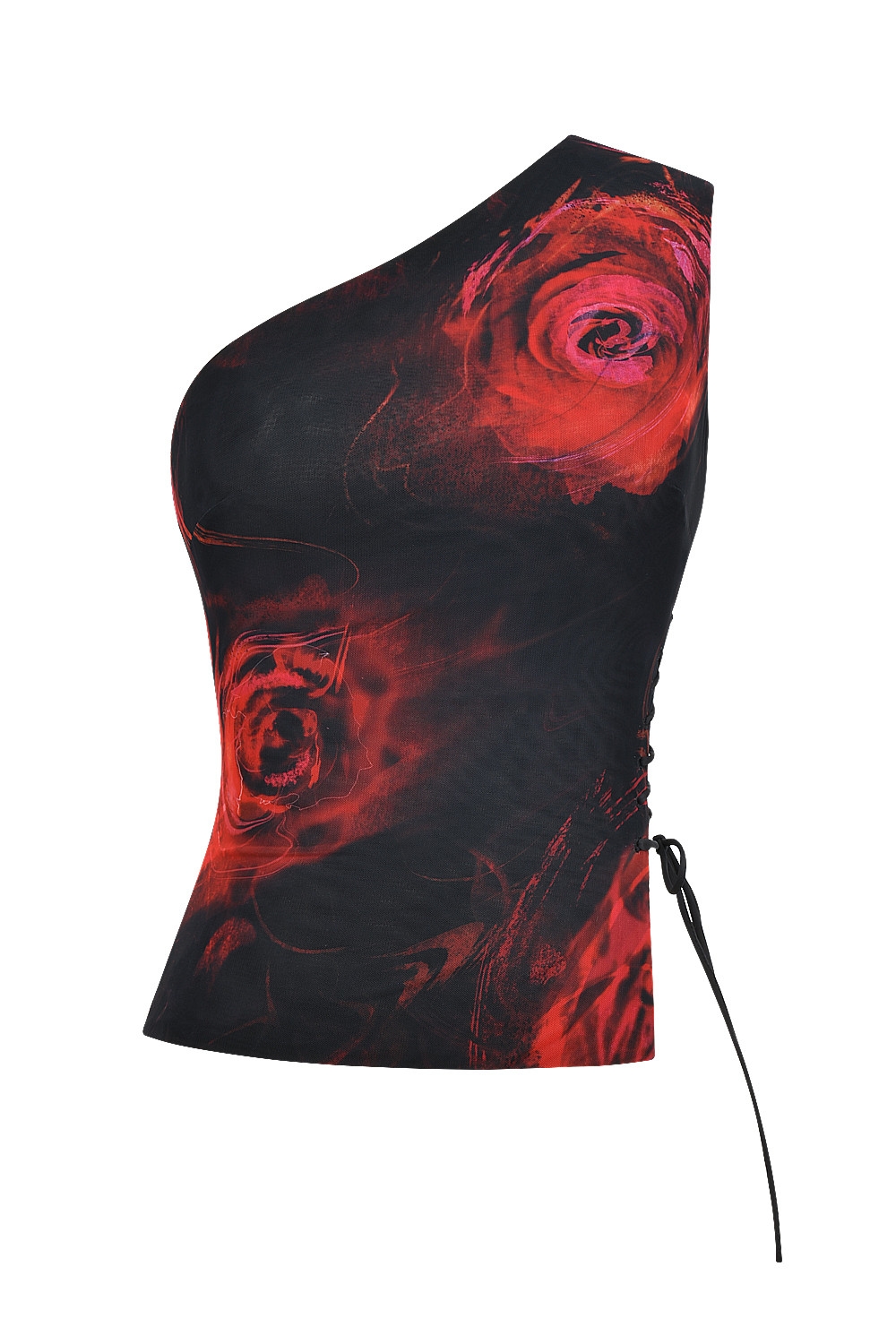 Mistress Rocks Black Rose Print One Shoulder Top - SALE — image 12
