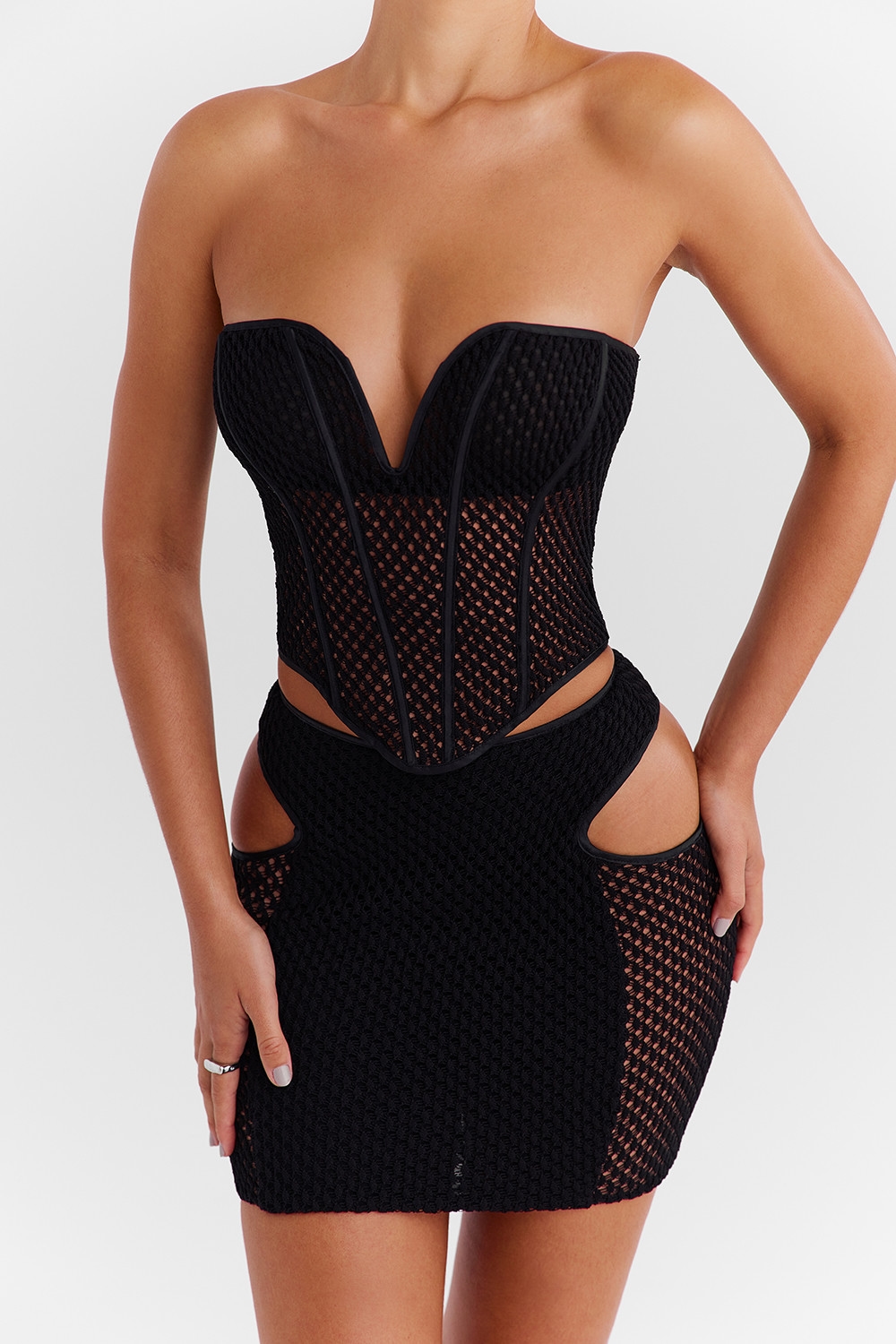 Mistress Rocks Black Knit Strapless Corset - SALE — image 3