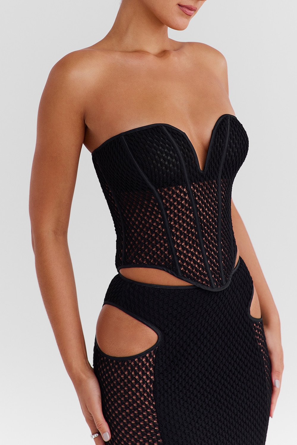 Mistress Rocks Black Knit Strapless Corset - SALE — image 7