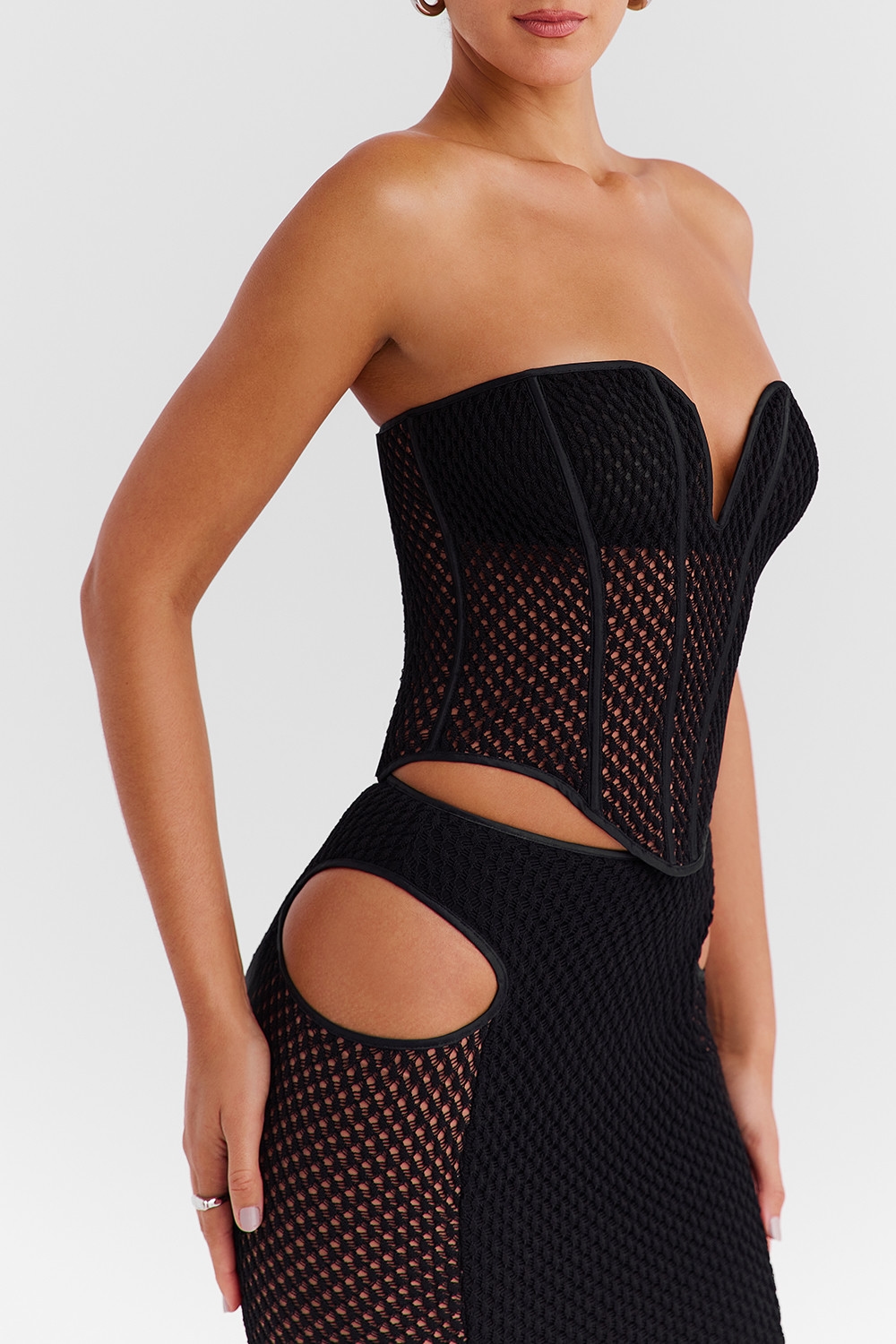 Mistress Rocks Black Knit Strapless Corset - SALE — image 8