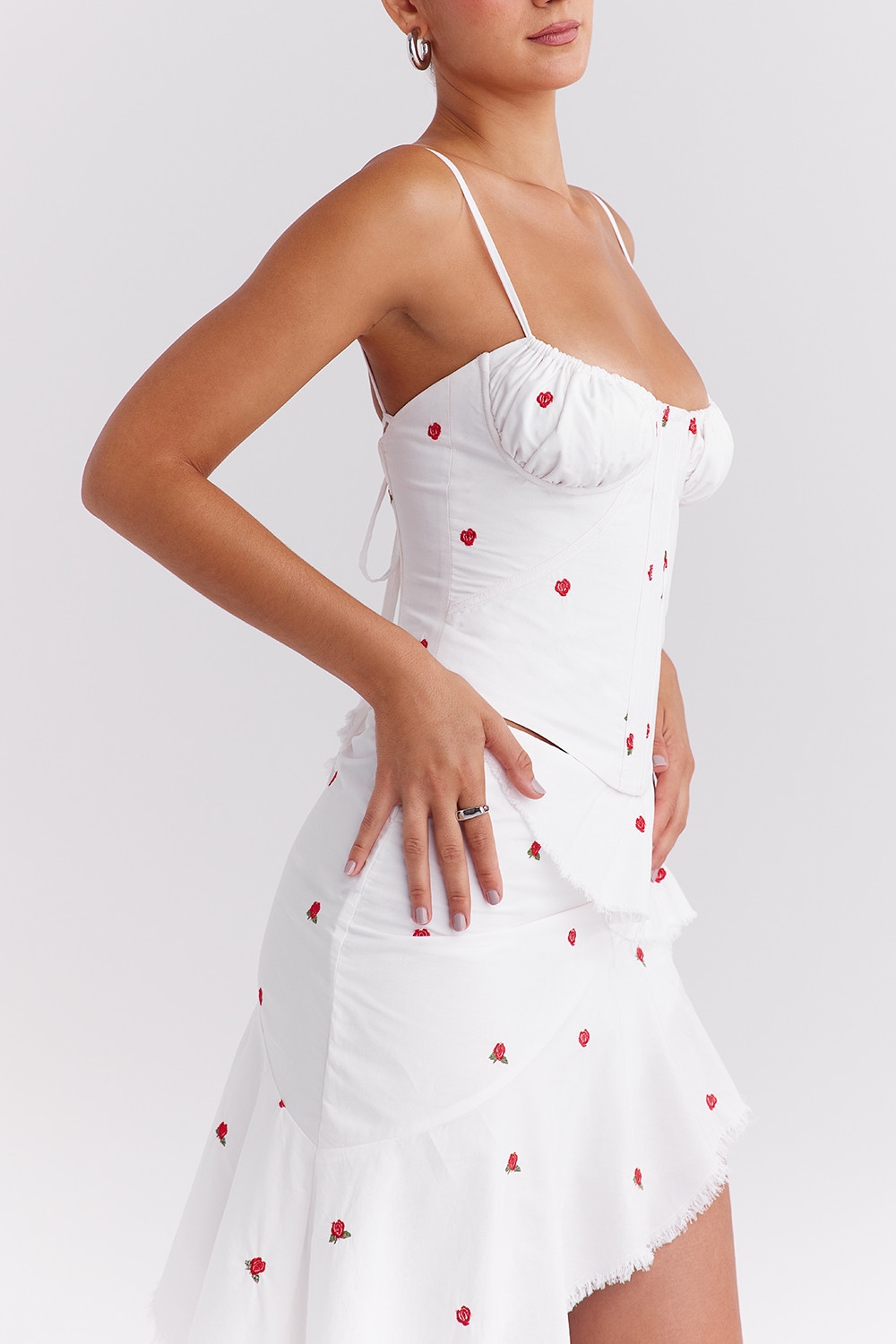 Mistress Rocks Cloud Rose Embroidered Corset - SALE — image 3