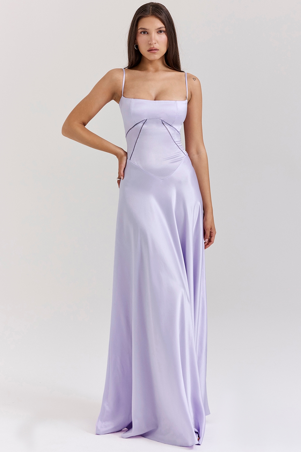 Anabella  Orchid Lace Up Maxi Dress — image 3