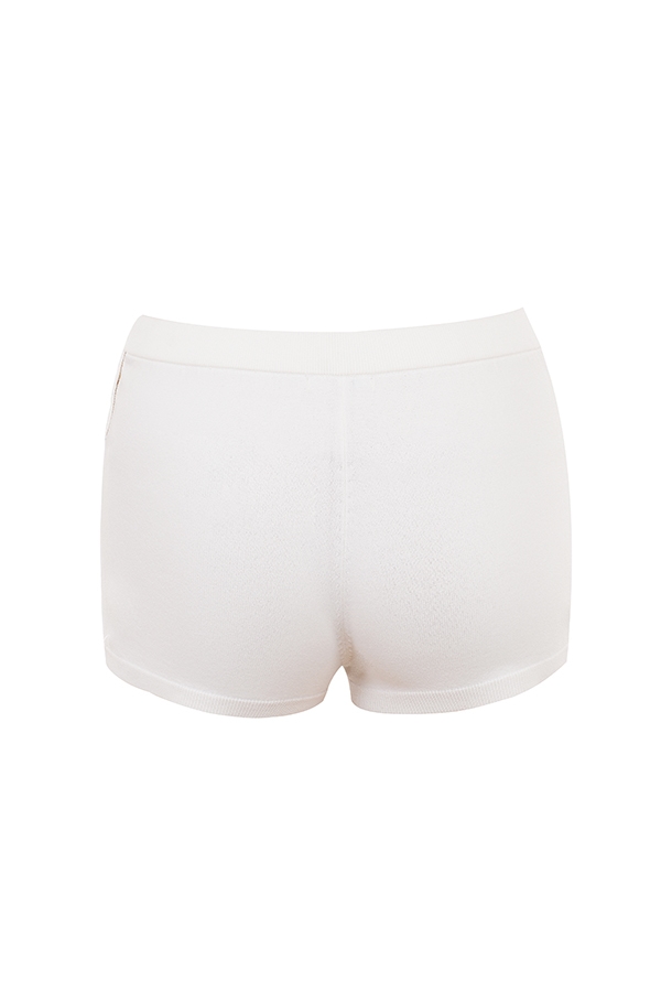 Kai  White Summer Knit Hot Pants — image 10