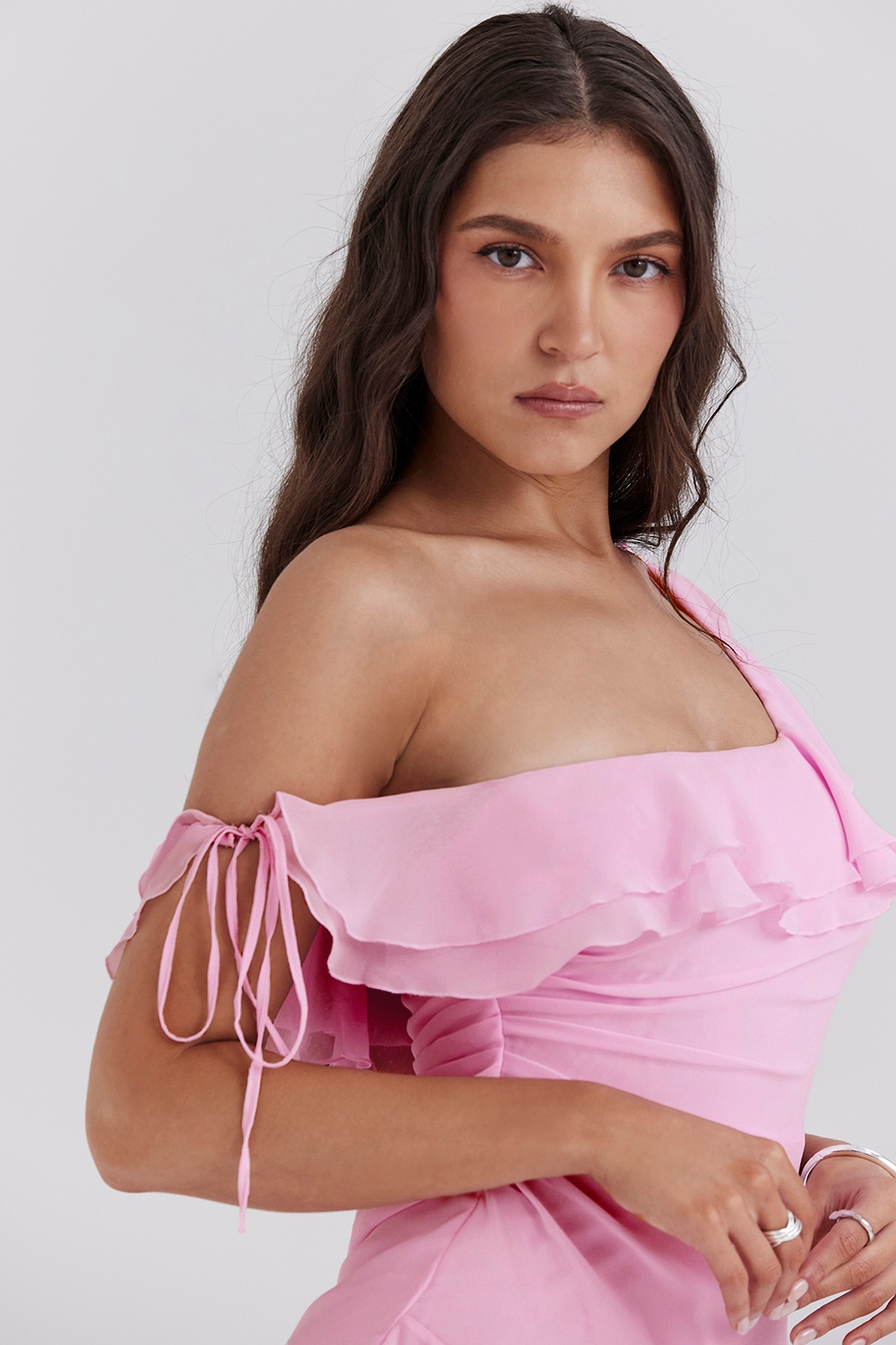 Kalena  Cotton Candy Off Shoulder Mini Dress — image 3