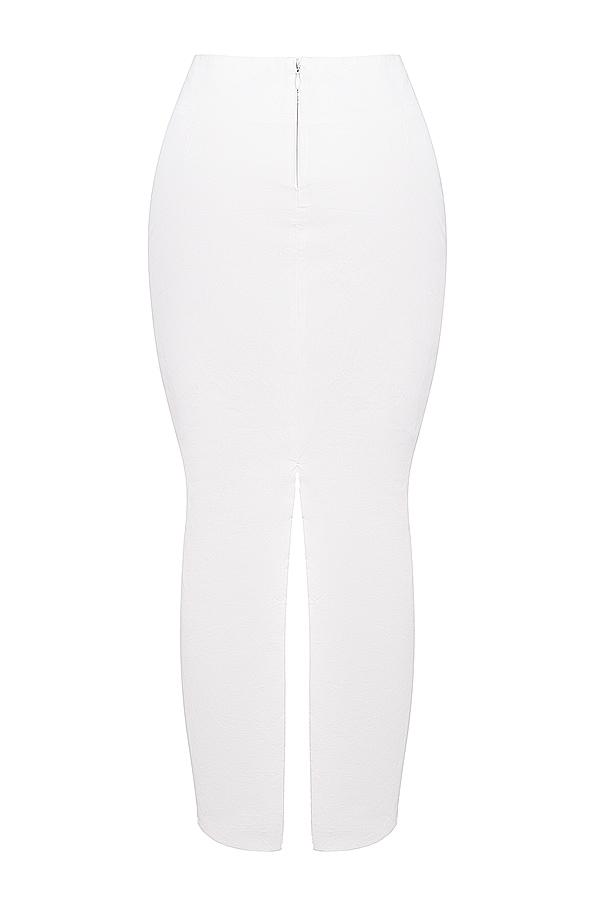 Eden  White Cotton Twill Maxi Skirt — image 9